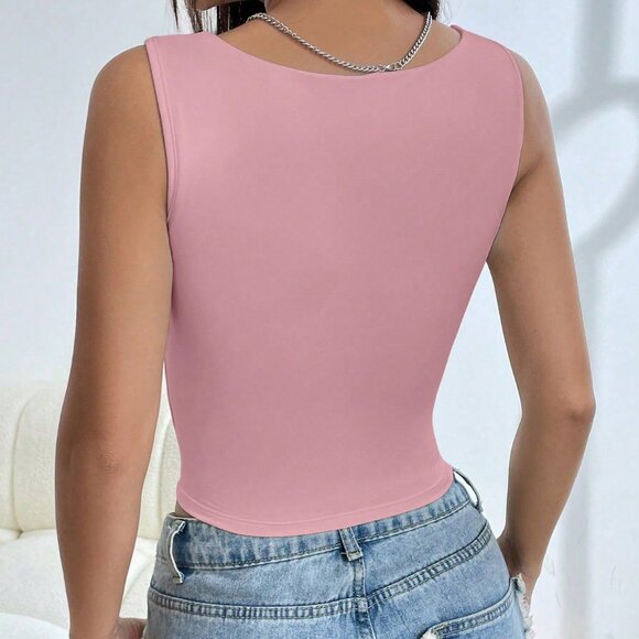 Crop Tank top, Solid Crop Top, Slim Fit Y2K Tank top, Boho Summer Sexy Top - Picture 3 of 7